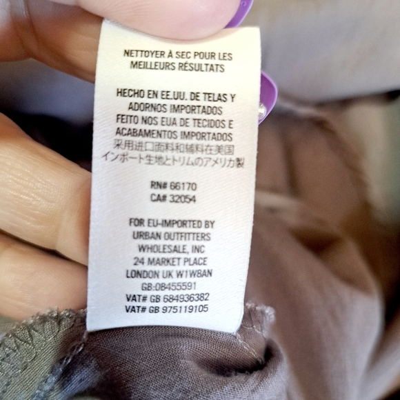Free People Made In Philadelphia Rayon Layered  Taupe Deep V Dress - Picture 7 of 8